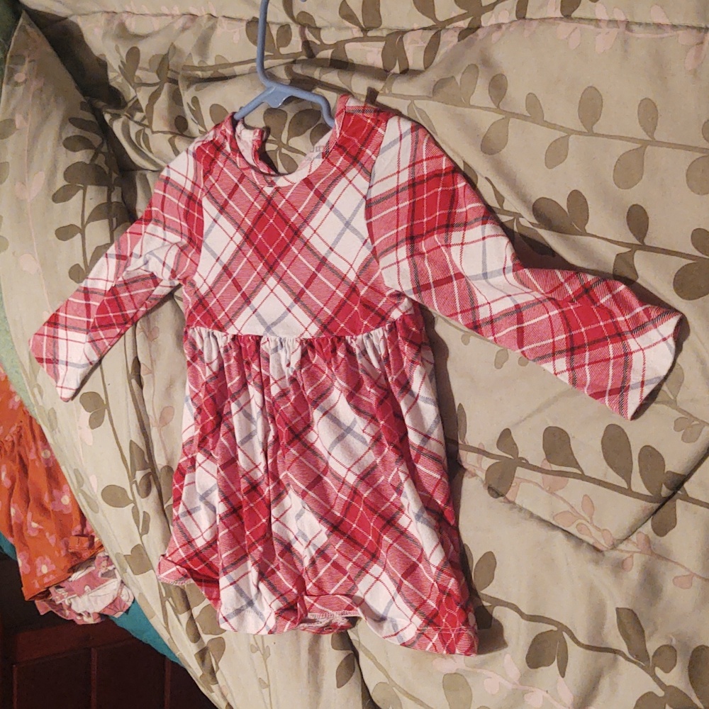 Infant Red and White Plaid Dress